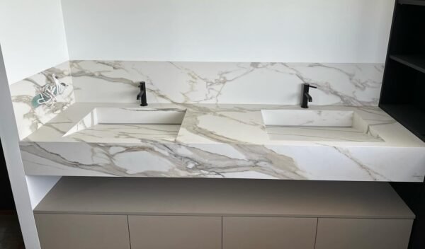 Bespoke porcelain double washbasin /sink 1200 mm-1400mm Wall mounted