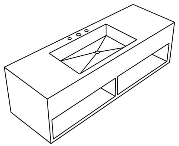 Bespoke Porcelain Vanity unit single washbasin/sink 600mm-700mm ( wall mounted ) - Image 7