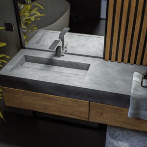 Wall mounted single washbasin /sink with countertop 900mm-1200mm