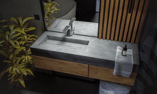 Wall mounted single washbasin /sink with countertop 900mm-1200mm