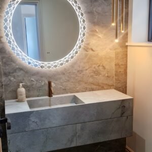 Bespoke Porcelain Vanity unit single washbasin ( Wall mounted)