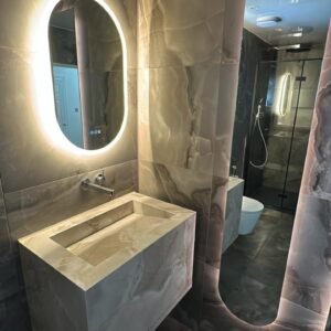 Bespoke Porcelain Vanity unit single drawer  washbasin ( Wall mounted)